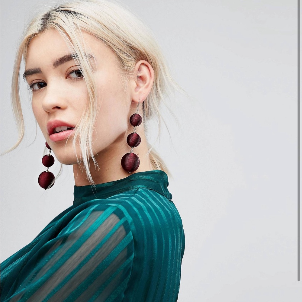 New Look Silky Ball Drop Earrings